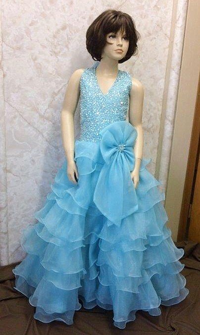 Ruffle layered Girls pageant dresses